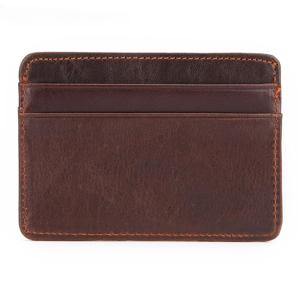 Cow Leather Men's Card Bag Coin Purse Slim Credit Card Holder Wallet For Men and Women ID Card Pocket