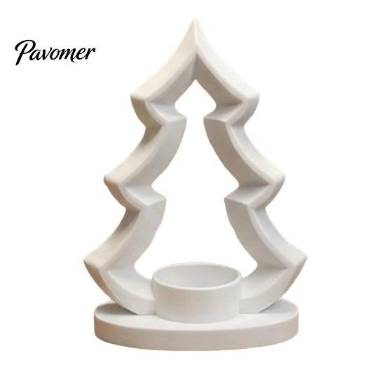 Seasonal Home Decoration Christmas Tree Candle Holder, 3D Printed Tealight Stand, Rustic Minimalist Festive Accessory Farmhouse Dining Table