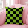 Classic Checkered Square Cushion Cover Linen Pillowcase Cover Soft Decor for Sofa Home Room