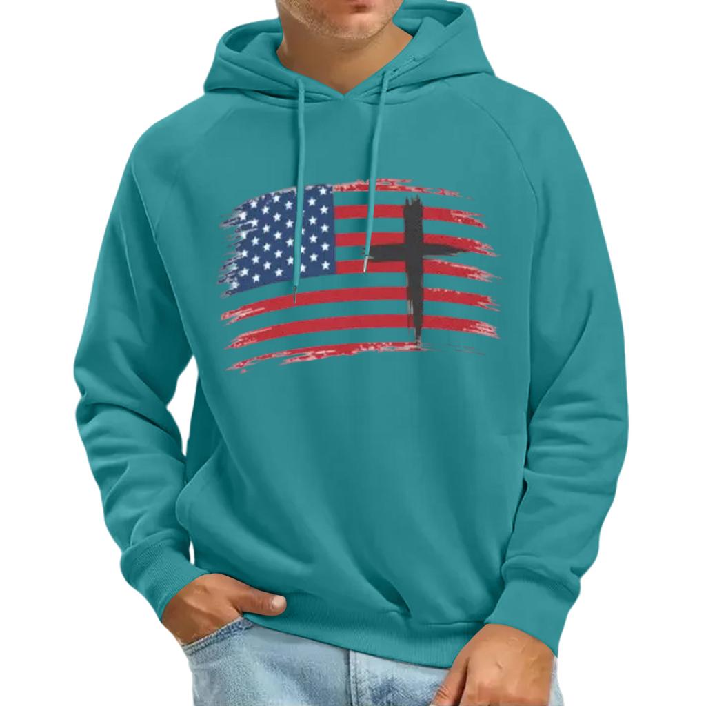 Men's Raglan Long Sleeve Hooded Sweatshirt