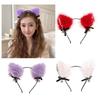 Adjustable Plush Cats Ear Headband Nonslip Inner Lining Perfect For Costume Event Themed Parties Stylish Hair Decors