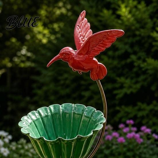 Garden Bird Feeder Outdoor Feeder Baths for Outside Metal Flower Stakes Bath Hummingbird Patio Yard Lawn Art Decor