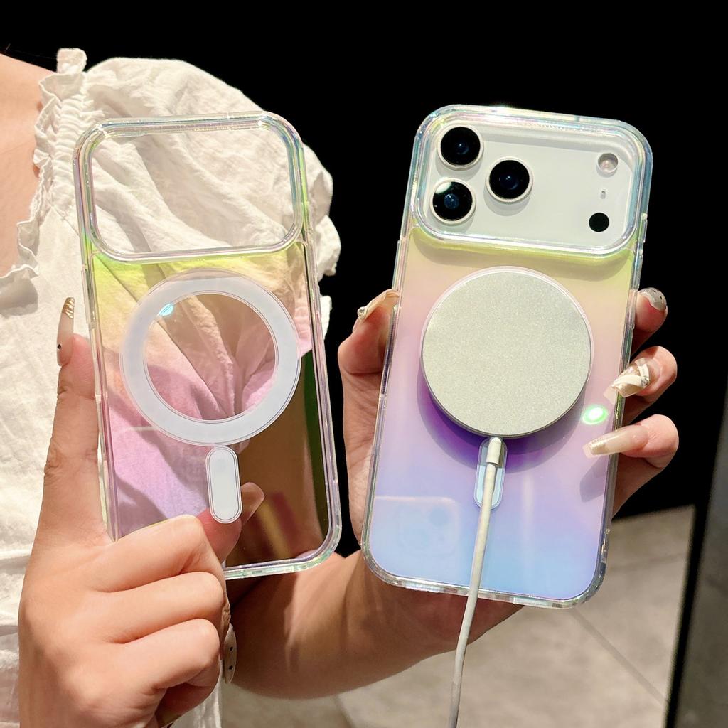 Für IPhone17promax Farbplattierte Magnetische Handyhülle für Apple 16 Laserfarbwechsel 15 Sturzsicher Vollständig umschließend