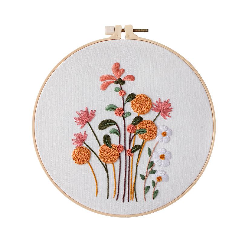 Diy Handmade Embroidery Material Package, European-Style Flowers And Plants Are Quiet And Demure, And The New Needle And Thread Set.