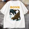 Funny Dinosaur Bonk Graphic T-shirt Casual Short-sleeved Round Neck T-shirt Street Wear Round Neck Retro T-shirt T-shirt