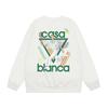 Casa spring and summer fantasy door starry sky castle casa letter long sleeve crew neck sweater couple T-shirt men and women couples