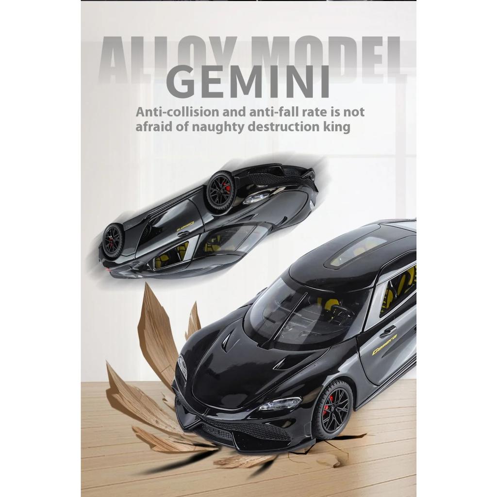 1/24 Koenigsegg Gemera GT Supersportwagen Legierung Diecast Modellauto Sound und Licht Zuhause Trendige Ornamente Exquisite Simulation Dekorative Geschenke Junge