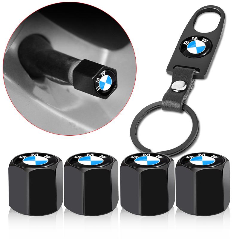 Car Tire Valve Cover With Keychain car Modified Accessories For BMW E60 E46 E39 E38 E90 E36 F30 E30 E31 E34 F10 F20 E87 E92 E91 E53 E70 X1 X5 X3 X6