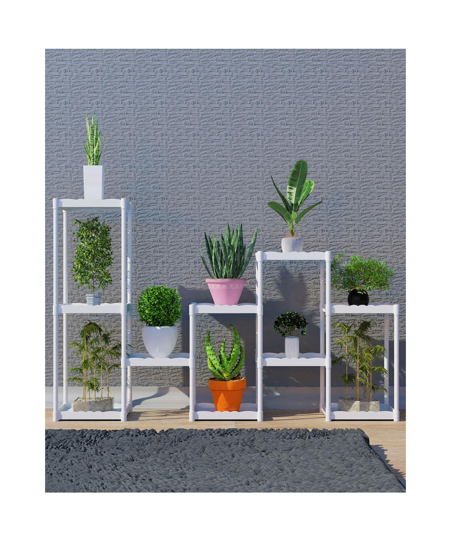 

Işıl 10 Shelf Plastic White Flower Pot Decorative Flowerpot Flowerpot Stand 31222_k_b