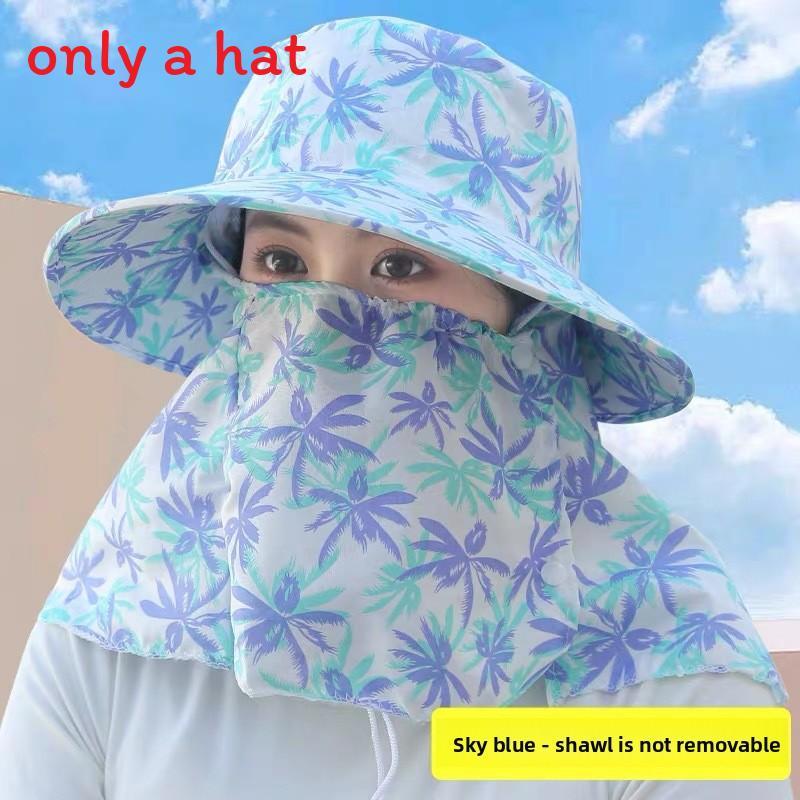Summer Sun Protection Cap With Wide Brim Cotton Breathable For Outdoor Work And Cycling