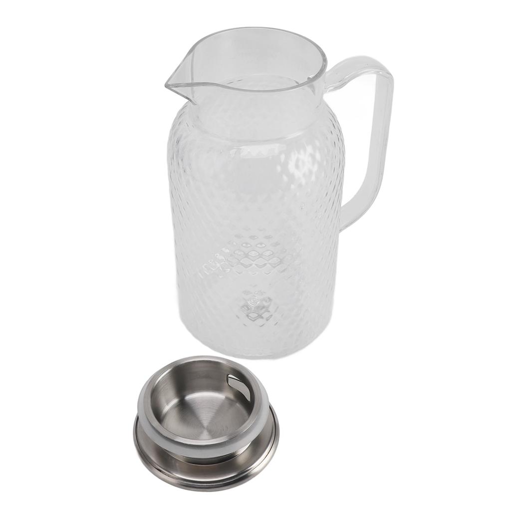 Water Pitcher with Lid and Handle 1500ml Acrylic Heat Resistant Clear Water Kettle Jug for Lemonade Milk Ice Tea Cold