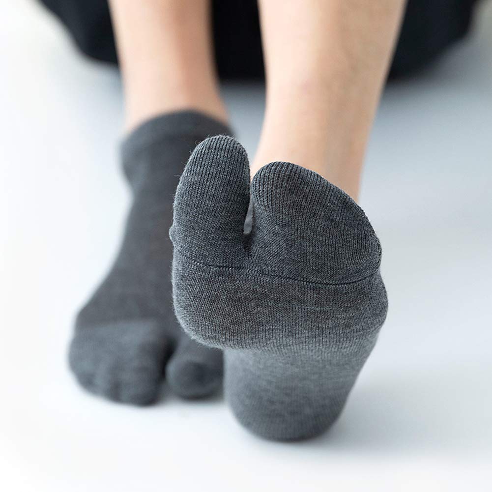 WIOIW Men's Two-Toe Tabi Socks, Moisture-Wicking, Quick-Drying, Set of 6