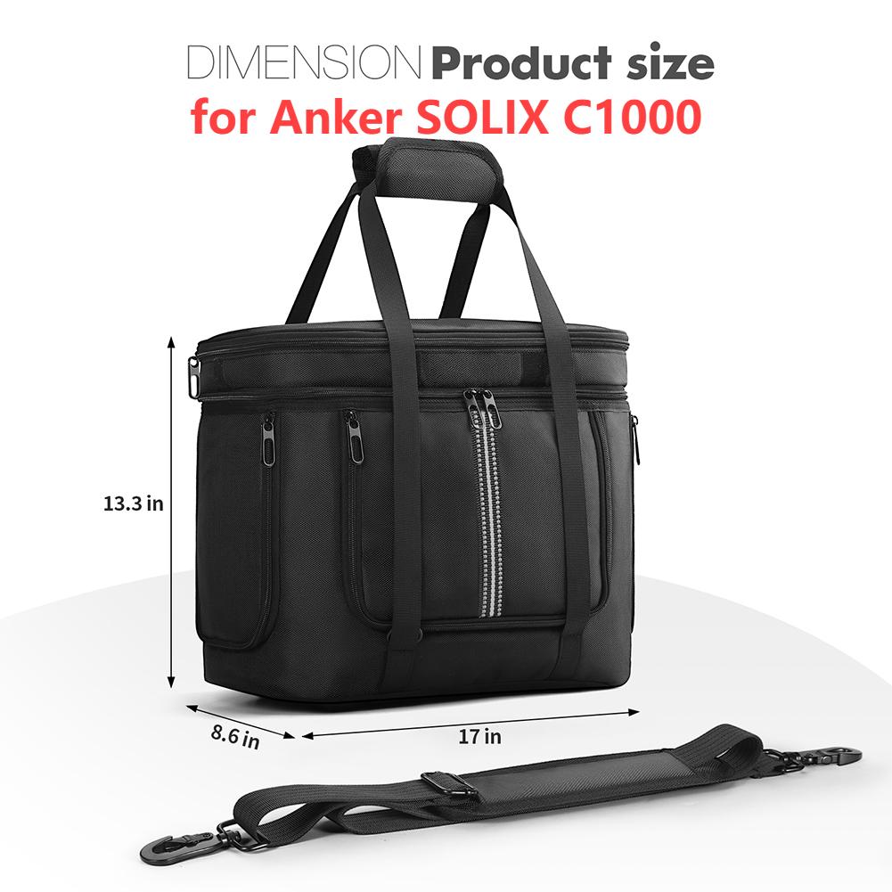 Carrying Case for Anker C300/SOLIX C1000 Portable Power Station Travel Storage Bag Organizer Bag with Shoulder Strap & Handle