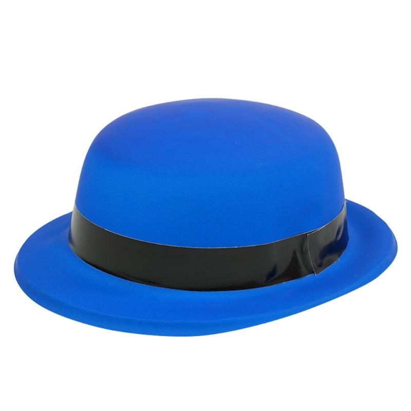 Novelty Stovepipe Hat Homburg Plastic Panama Hat Gift for Carnivals Party Top Hat Cowboy Costume for Outdoor Gatherings флуоресцентный синий
