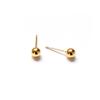 24K Gold-Plated Sterling Silver Round Bead Stud Earrings for Women