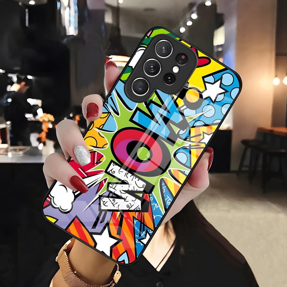 

Artist R-Romero B-Britto Phone Case For Samsung S26 S25 Edge Ultra 24 23 22 21 Ultra Plus Fe A55 56 15 4G 5G Glass Cover Galaxy S25 FE
