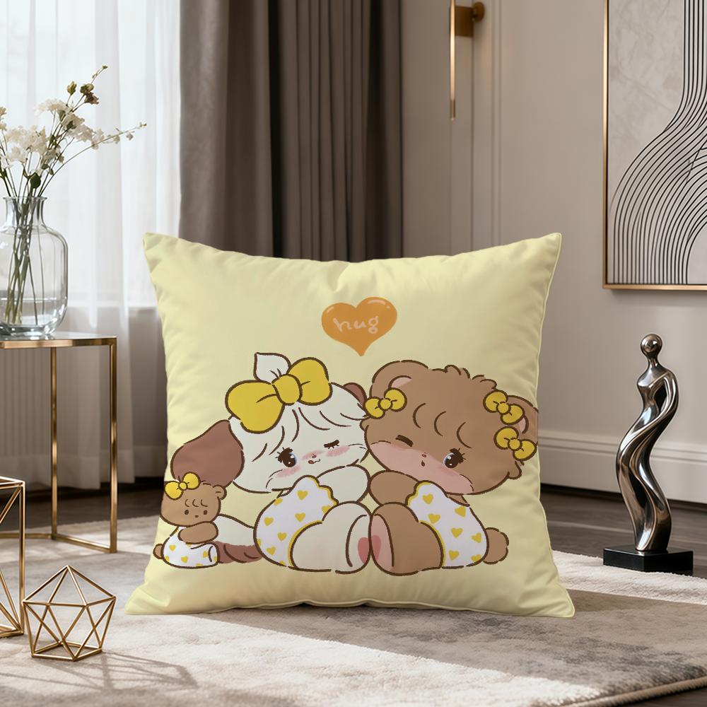 Cartoon Fun Art Pink Kawaii MMikko Cute Soft Comfort Pillowcase for Sofa Nap Living Room Party Home Pet Decor Pillowcover