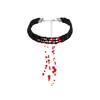 Ornament Personality Halloween Multi-Layer Necklace Retro Gothic Blood Dripping Tassel Imitation Pearl Necklace Female