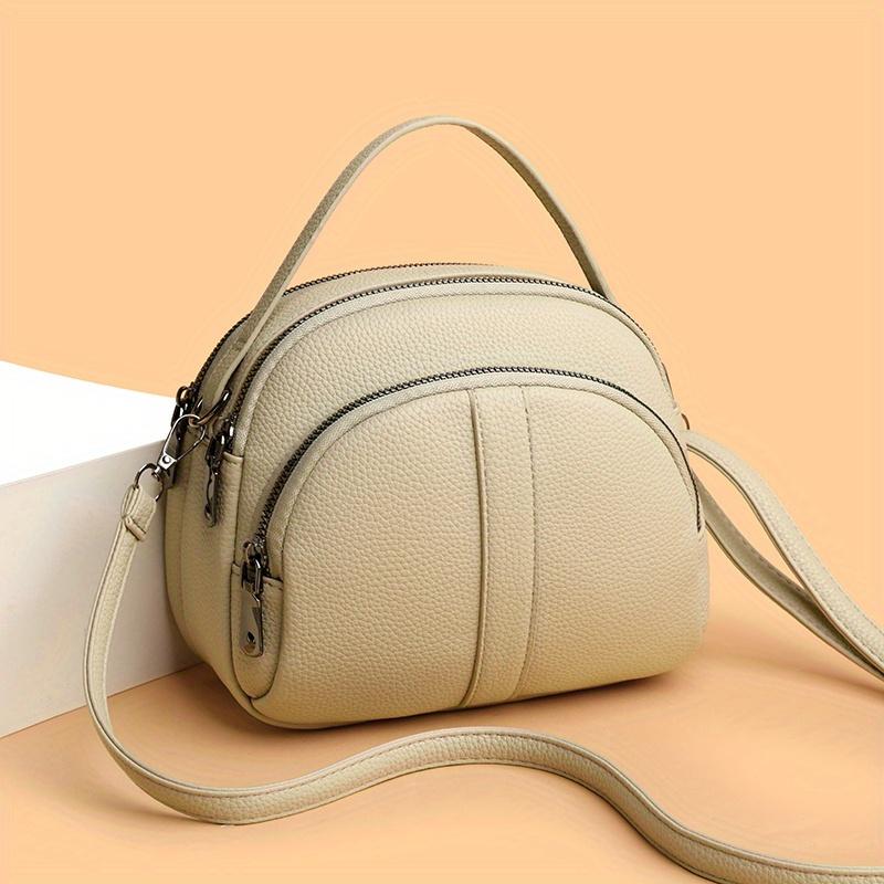 

Women S Crossbody Bag with Detachable Strap Neutral Tote Purse Zipper Closure Handbag 22*11*17cm хакі