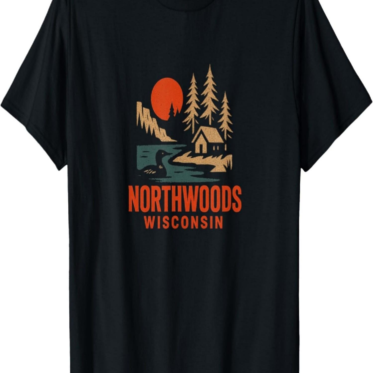 

Northwoods Wisconsin Scenic Adventure Design T-Shirt S чёрный