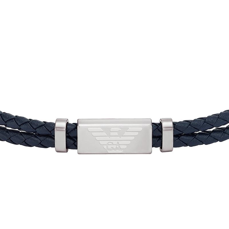 Emporio Armani Urban Modern Classic Eagle Logo Double-Sided Woven Stainless Steel Bracelet Men Bracelet Black EGS2995040