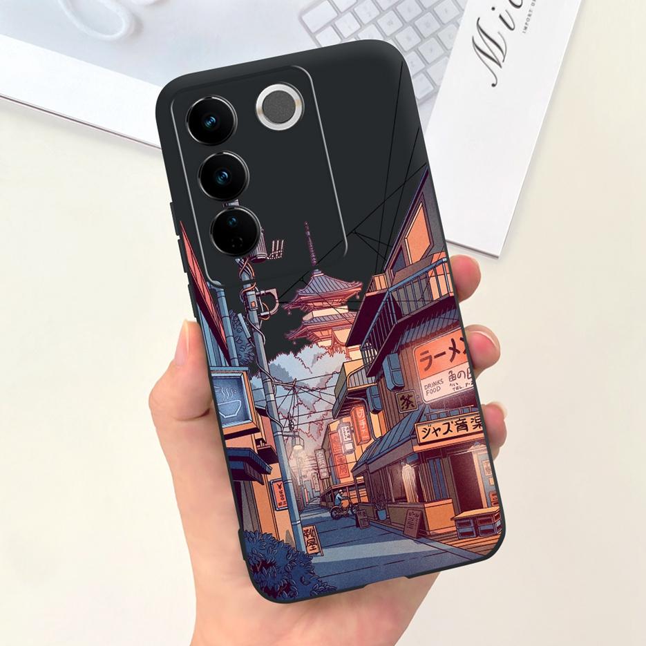 For Vivo V27 Case Vivo V27e V2237 Cute Fashion Painted Cover Soft Silicone Phone Case For Vivo V27 Pro V 27 V27e Back Cover Bags