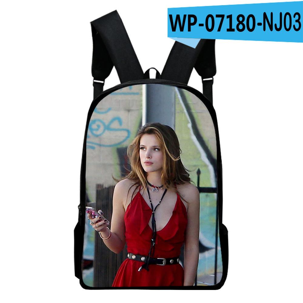 Harajuku Youthful  Bella Thorne Student School Bags Notebook Backpacks 3D Printed Oxford Waterproof Boys/Girls Travel Bags