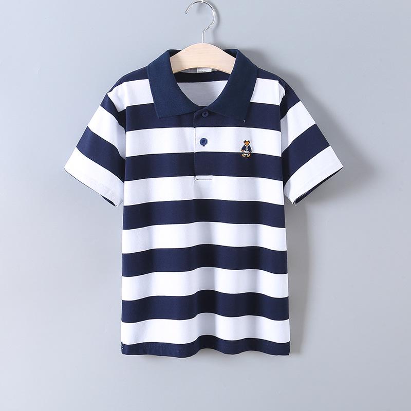 Children's Summer Polo Shirt - Pure Cotton, Short Sleeve, Ages 1-13, Customizable Lapel T-Shirt