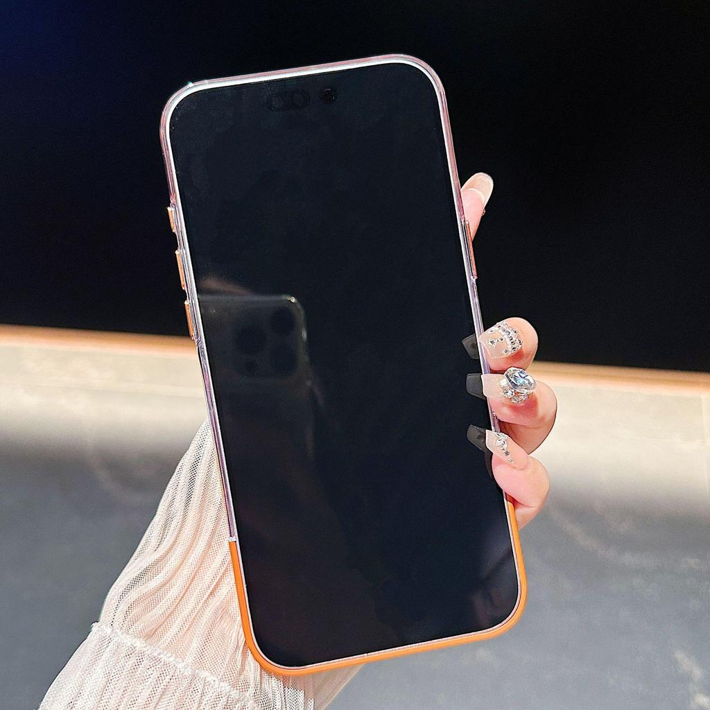 Creative Apple 17 ProMax iPhone16 Two-in-One Spliced Phone Case with Top/Bottom Inserts and iPhone14/15 Transparent Protection