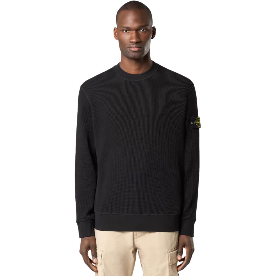 STONE ISLAND Long Sleeve Crew Neck Solid Color Sweatshirt Men Sweatshirt Black K1S156100008S0044-V0029