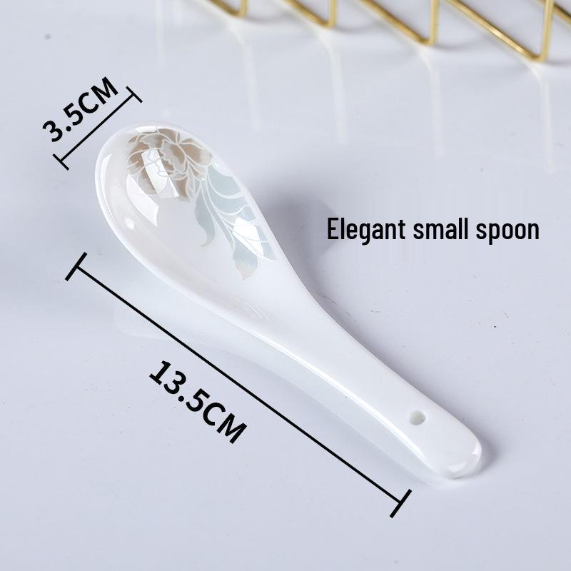 Chinese-Style Ceramic Bone China Bowl Set: Large Soup & Noodle, Rice Bowls, Plates, and Hat Bowl.