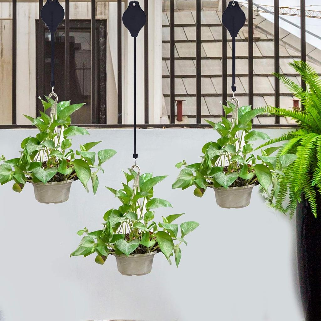 2 ks Háček na rostliny s kladkou Zatahovací závěs na rostliny Snadno dosažitelný Závěsný košík na květiny pro zahradní koše Květináče a krmítka pro ptáky