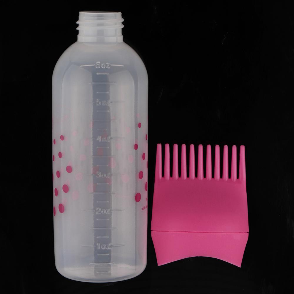 Kunststoff-Shampoo-Flasche mit Ölkamm, Applikator-Flaschen in 3 Farben, große Kapazität, Salon-Haarfärbung, Haar-Styling-Zubehör