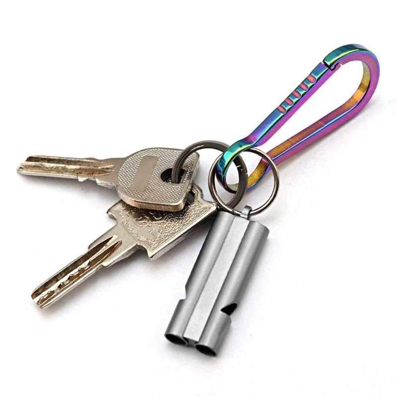 Titanium Survival Whistles Ultras Louds Outdoor Emergency Whistles Double Tube Whistles Outdoor Tool for Women Men