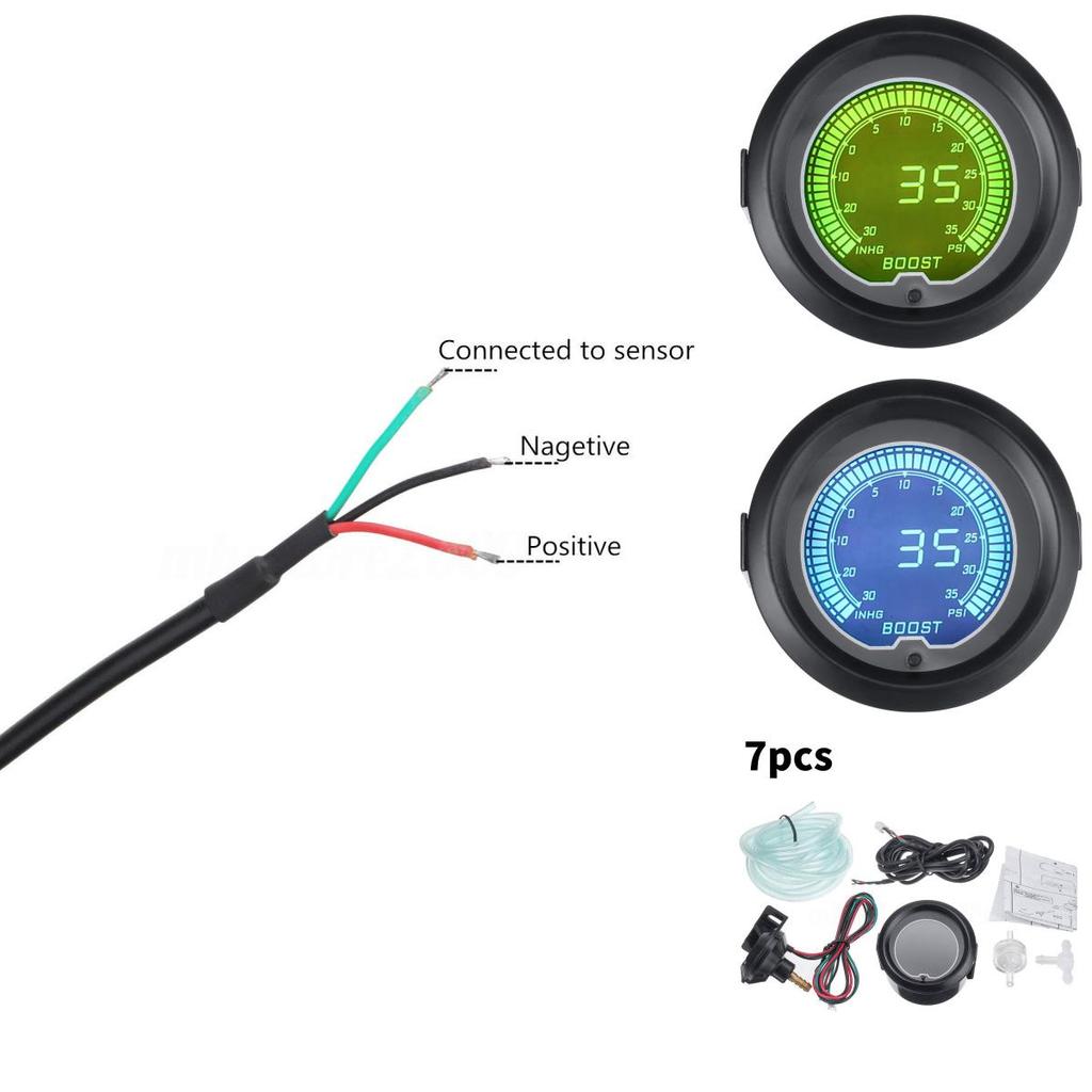 52mm Car Turbo Boost Display Electronic Gauge With High Accuracy Digital Lcd For Automotive Use
