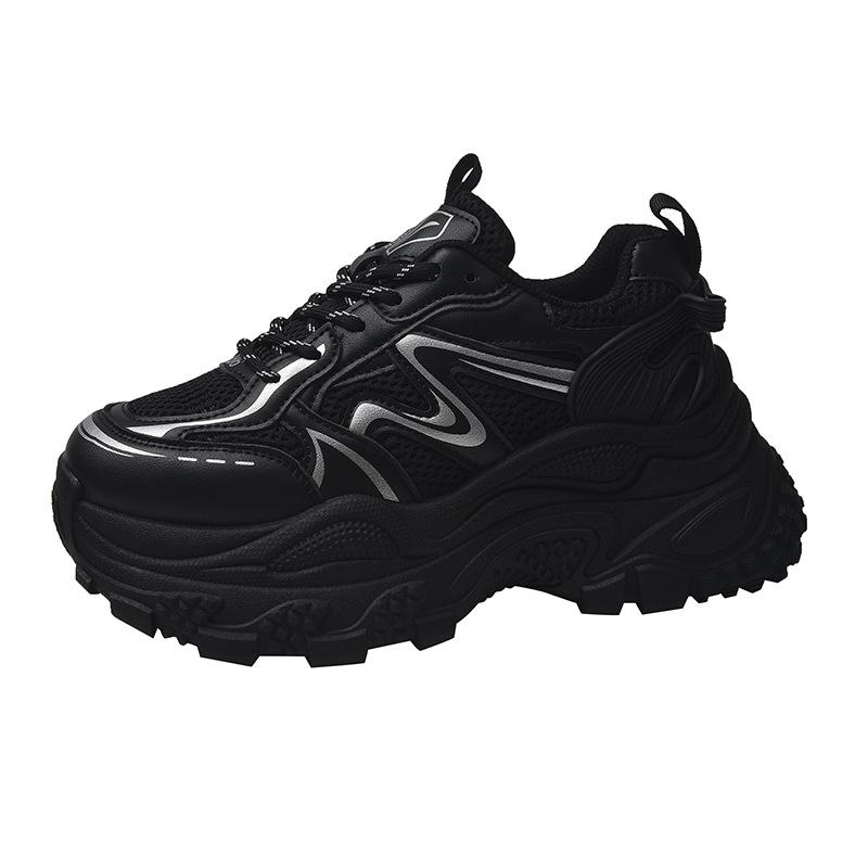 

Dad shoes fashionable casual sports wear-resistant ultra-light fashion versatile women s shoes mesh breathable do not cover the feet new women s shoes 40 чёрный