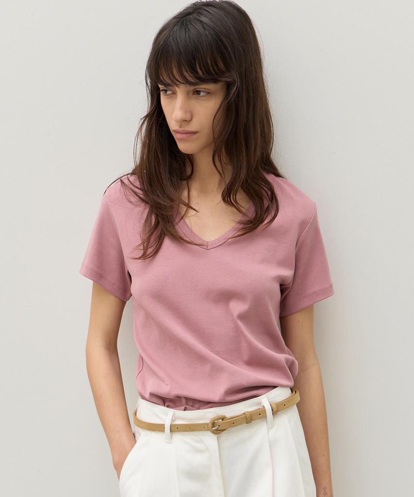 Leuba All-Day Cotton V-Neck T-Shirt - Dusty Rose