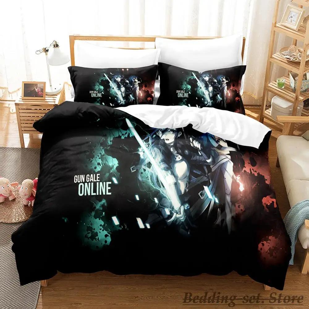 Neu Schwert Art Online II Bettwäsche Set Cartoon Anime drei-stück set Erwachsenen Kind Schlafzimmer Bettbezug Sets 3D Kawaii roupas de cama