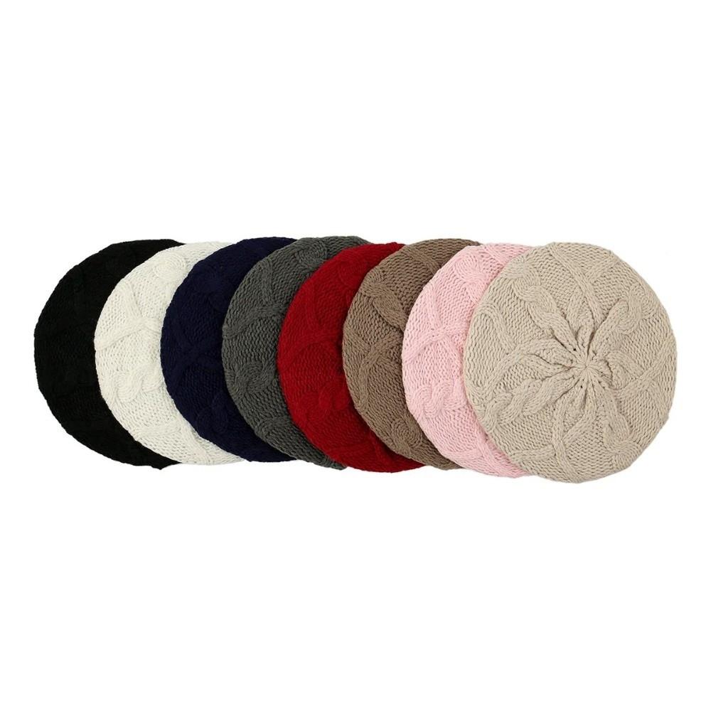 Vintage Künstler Baskenmütze Dehnbare Strick Baskenmütze Mode Französische Baskenmütze Frühling Herbst Damen Kopfbedeckung