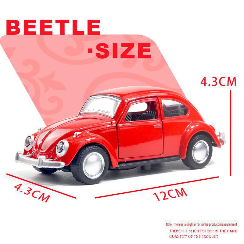 Vintage-Käfer-Spielzeugauto mit Rückziehfunktion und zu öffnenden Türen – perfekt als Kuchendekoration oder für Autosammler!