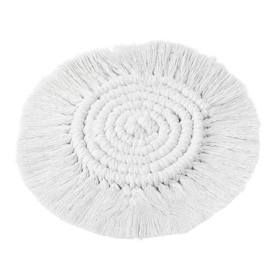 Cup Mat Highly Absorbent Braided Drink Coaster Solid Color Heat-Resistant Reusable Woven Coaster Cup Pad