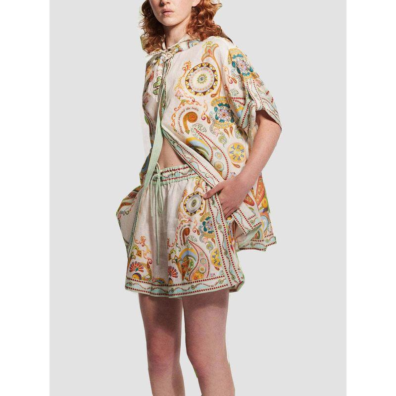 

Graffiti Lapel Shirt Shorts Suit Image color XL