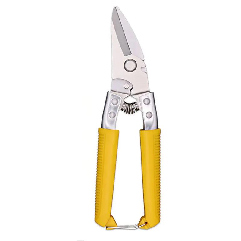 Sainless Steel Sawtooth Type Straight Head Blade Pruner Anti-Slip Grip Household Universal Cutters Strong Iron Garden Scissors