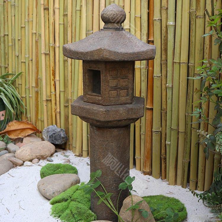Antique Bluestone Courtyard Lantern: Outdoor Landscape Stone Lamp in New Chinese Style