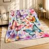 Pastel Watercolor Butterflies Plush Throw Blanket