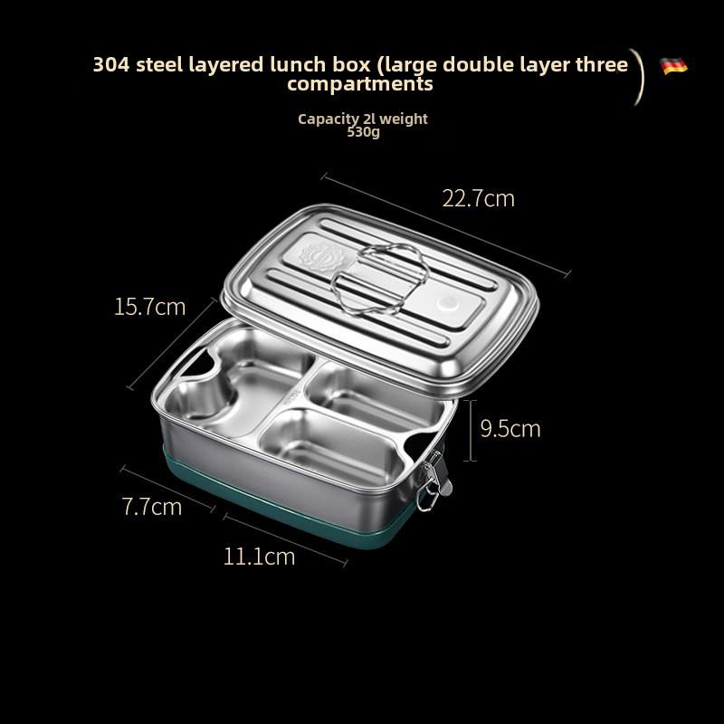 Lancheira térmica selada de aço inoxidável 304, dupla camada, recipiente portátil para armazenamento de alimentos frescos, tigela de aquecimento
