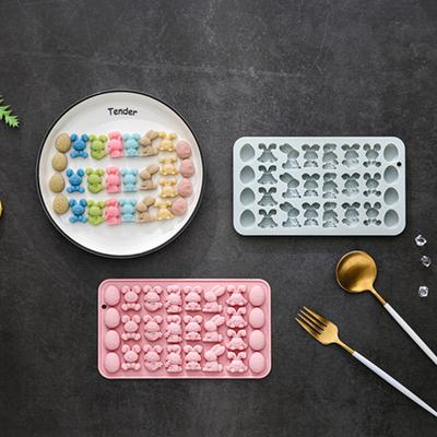Egg Bunny Silicone Mold, 27-Cavity Baking Molds For Diy Cake Decoration,Chocolate, Pastry, Bread, Ice Cube, Soap, Jello