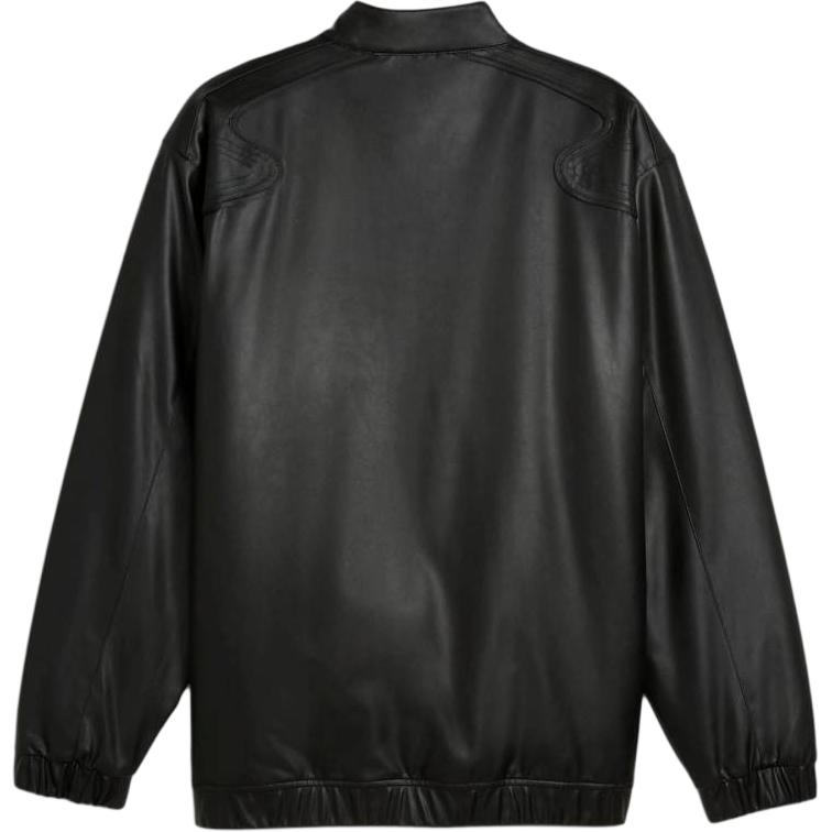 Puma Solid Color Logo Embroidered Stand Collar Zip Long Sleeve Jacket Unisex Jackets Black 630926-01