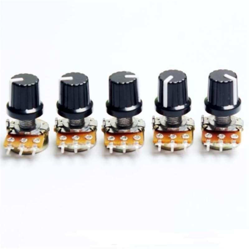 5Pcs B10K 10K OHM Linear Taper 3 Terminals Rotary Potentiometer with