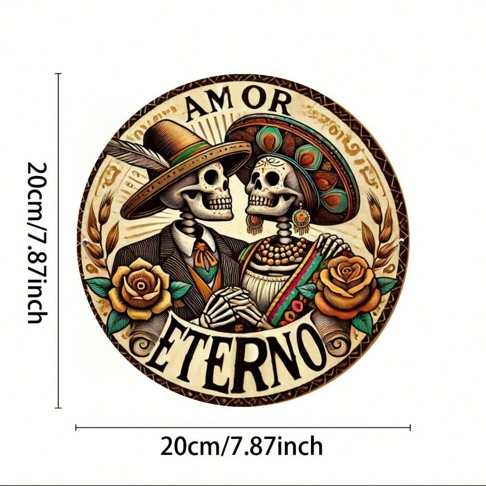 Retro Round Metal Sign for Shop Decor